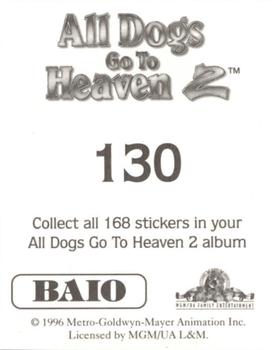 1996 Baio All Dogs go to Heaven 2 Stickers #130 Sticker 130 Back
