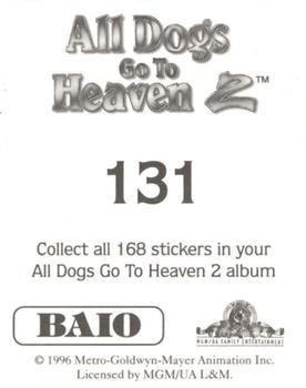 1996 Baio All Dogs go to Heaven 2 Stickers #131 Sticker 131 Back