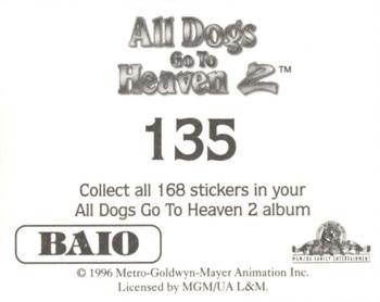 1996 Baio All Dogs go to Heaven 2 Stickers #135 Sticker 135 Back
