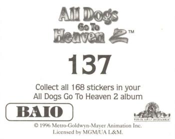 1996 Baio All Dogs go to Heaven 2 Stickers #137 Sticker 137 Back
