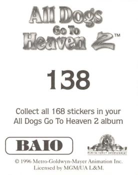 1996 Baio All Dogs go to Heaven 2 Stickers #138 Sticker 138 Back