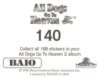 1996 Baio All Dogs go to Heaven 2 Stickers #140 Sticker 140 Back