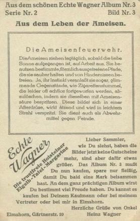 1930 Echte Wagner Aus dem Leben der Ameisen (From the Life of Ants) Album 3, Serie 2 #3 Die Ameisenfeuerwehr Back