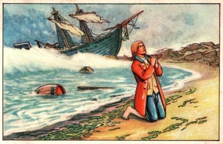 1930 Echte Wagner Robinson Crusoe Album 3, Serie 4 #2 Der Schiffbruch Front