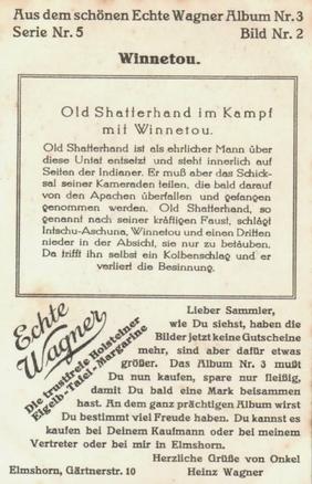 1930 Echte Wagner Winnetou Album 3, Serie 5 #2 Old Shatterhand im Kampf mit Winnetou Back