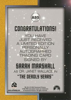 2004 Rittenhouse The Quotable Star Trek Original Series - Autographs #A95 Sarah Marshall Back