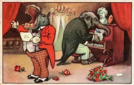 1930 Echte Wagner Lustiges aus dem Tierreich (Funny Stuff from the Animal Kingdom) Album 3, Serie 10 #1 Das Dickhäuter-Duett Front