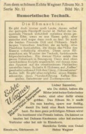 1930 Echte Wagner Humoristische Technik (Humorous Technology) Album 3, Serie 11 #2 Die Eßmaschine Back