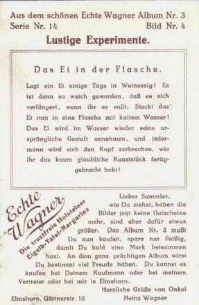1930 Echte Wagner Lustige Experimente (Funny Experiments) Album 3, Serie 14 #4 Das Ei in der Flasche Back