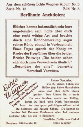 1930 Echte Wagner Berühmte Anekdoten (Famous Anecdotes) Album 3, Serie 15 #3 Blücher konnte bekanntlich sehr kurz angebunden sein, ... Back