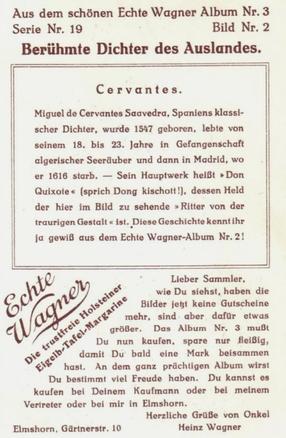 1930 Echte Wagner Berühmte Dichter des Auslandes (Famous Poets from Abroad) Album 3, Serie 19 #2 Cervantes Back