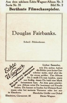 1930 Echte Wagner Berühmte Filmschauspieler II (Famous Movie Actors) Album 3, Serie 35 #2 Douglas Fairbanks Back