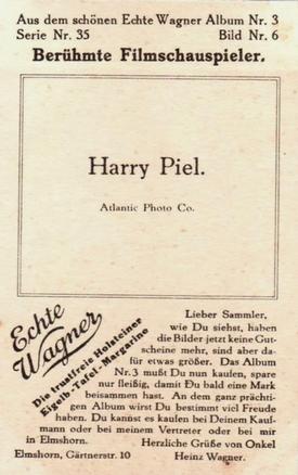 1930 Echte Wagner Berühmte Filmschauspieler II (Famous Movie Actors) Album 3, Serie 35 #6 Harry Piel Back
