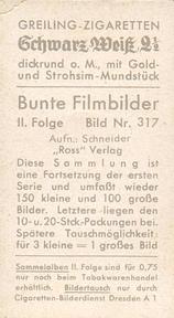 1937 Bunte Filmbilder Series 2 #317 Wolf Albach-Retty Back