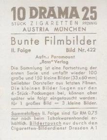 1937 Bunte Filmbilder Series 2 #422 Frances Dee Back