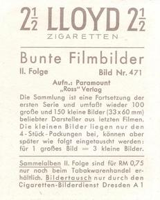 1937 Bunte Filmbilder Series 2 #471 Claudette Colbert Back