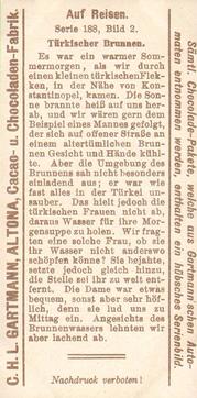 1907 Gartmann Auf Reisen II (To Travel) Serie 188 #2 Turkischer Brunnen Back