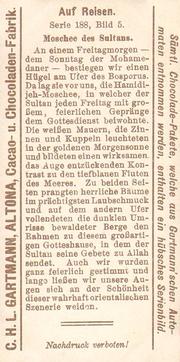 1907 Gartmann Auf Reisen II (To Travel) Serie 188 #5 Moschee des Sultans Back