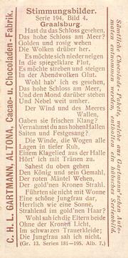 1907 Gartmann Stimmungsbilder (Mood Pictures) Serie 194 #4 Graalsburg Back