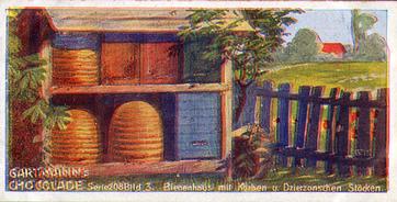 1907 Gartmann Die Biene (The Bee) Serie 208 #3 Bienehaus mit Korben und Dzierzonschen Stocken Front