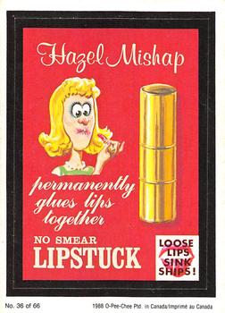 1988 O-Pee-Chee Wacky Packages #36 Hazel Mishap Lipstuck Front