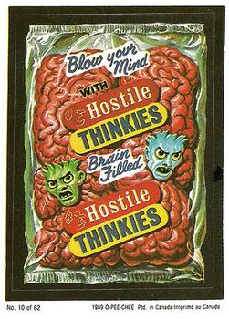 1989 O-Pee-Chee Wacky Packages #10 Hostile Thinkies Front