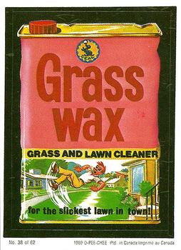 1989 O-Pee-Chee Wacky Packages #38 Grass Wax Front
