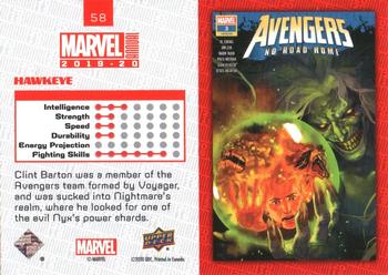 2019-20 Upper Deck Marvel Annual - Variant Cover #58 Hawkeye Back
