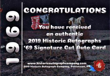 2019 Historic Autographs 1969 - Cut Autographs #NNO John Dutch Rudolph Back