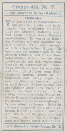 1908 Stollwerck Album 10 Gruppe 412 Die Weisen und ihre grossten Schuler (Wise Men and Their Greatest Students)  #V Alcibiades Back
