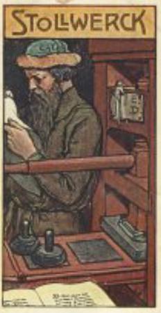 1908 Stollwerck Album 10 Gruppe 430 Beruhmte Entdecker und Erfinder (Famous Explorers and Inventors)  #II Gutenberg Front