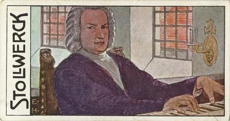 1908 Stollwerck Album 10 Gruppe 442 Aeltere deutsche Meister der Tonkunst (Old German Masters of Music)  #I Johann Sebastian Bach Front