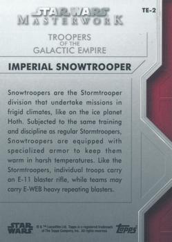 2020 Topps Star Wars Masterwork - Troopers of the Galactic Empire #TE-2 Imperial Snowtrooper Back