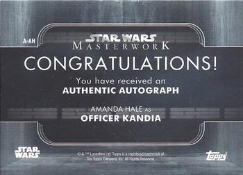 2020 Topps Star Wars Masterwork - Autographs #A-AH Amanda Hale as Officer Kandia Back