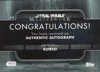2020 Topps Star Wars Masterwork - Autographs #A-JT John Tui Back