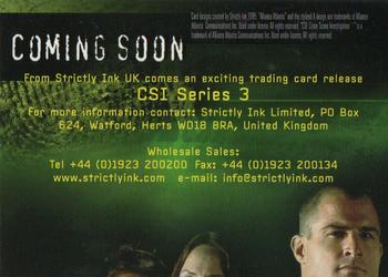 2006 Strictly Ink CSI Series 3 - Previews #P1 Coming Soon Back