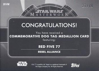 2020 Topps Star Wars Masterwork - Commemorative Dog Tag Medallions #DT-FW Wedge Antilles Back