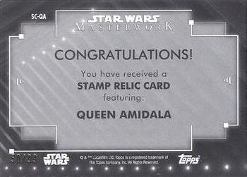 2020 Topps Star Wars Masterwork - Stamps Green #SC-QA Queen Amidala / Queen Amidala Back