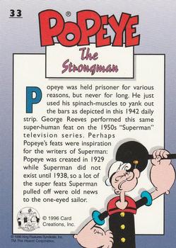 1996 Card Creations Popeye the Collection #33 Popeye was held prisoner for various reasons… Back