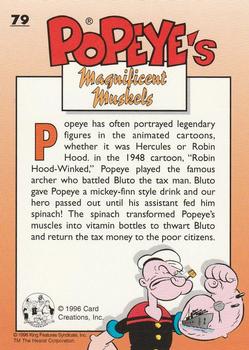 1996 Card Creations Popeye the Collection #79 Popeye has often portrayed… Back