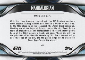 2021 Topps Star Wars: The Mandalorian Season 2 #49 Mando's big Save Back