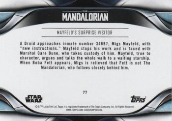 2021 Topps Star Wars: The Mandalorian Season 2 #77 Mayfeld's Surprise Visitor Back