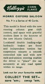 1949 Kellogg's Motor Cars (Colour) #9 Morris Oxford Saloon Back
