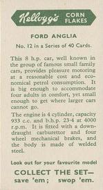 1949 Kellogg's Motor Cars (Colour) #12 Ford Anglia Back