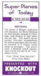 1956 Knockout Super Planes of Today #16 Britannia Back