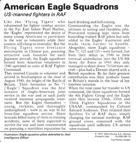 1977 Edito-Service World War II - Deck 09 #13-036-09-15 American Eagle Squadrons Back