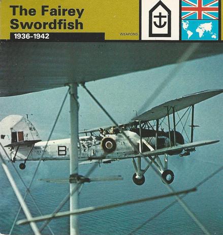 1977 Edito-Service World War II - Deck 10 #13-036-10-22 The Fairey Swordfish Front