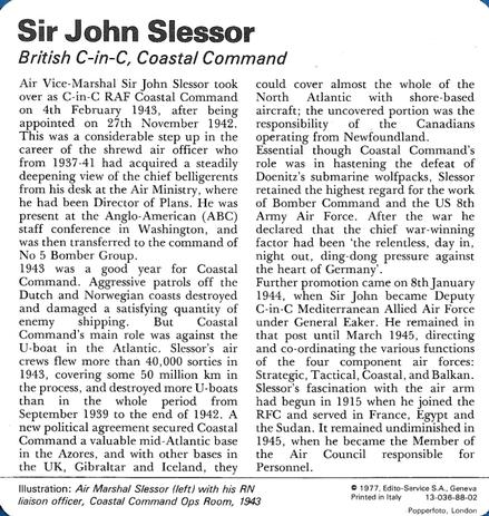 1977 Edito-Service World War II - Deck 88 #13-036-88-02 Sir John Slessor Back