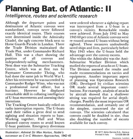 1977 Edito-Service World War II - Deck 88 #13-036-88-08 Planning Battle of Atlantic: II Back