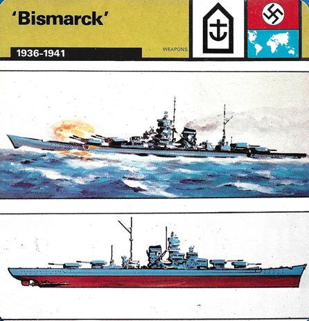 1977 Edito-Service World War II - Deck 88 #13-036-88-18 'Bismarck' Front
